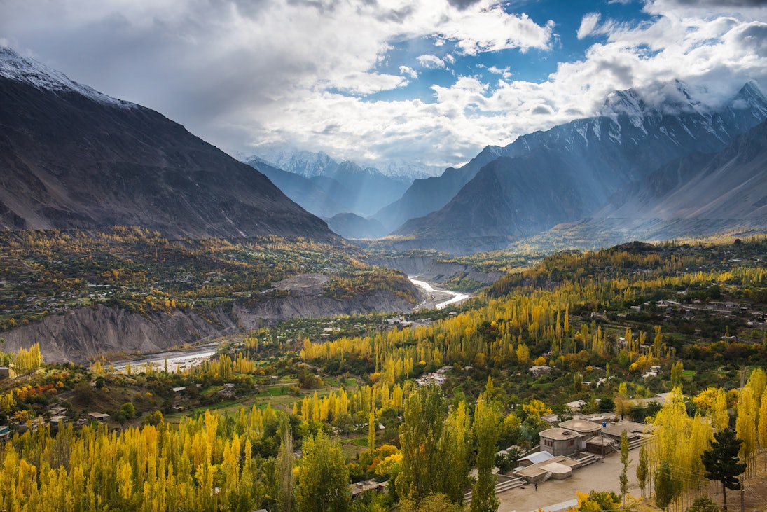 Autumn in Hunza Valley. Northern area Pakistan.